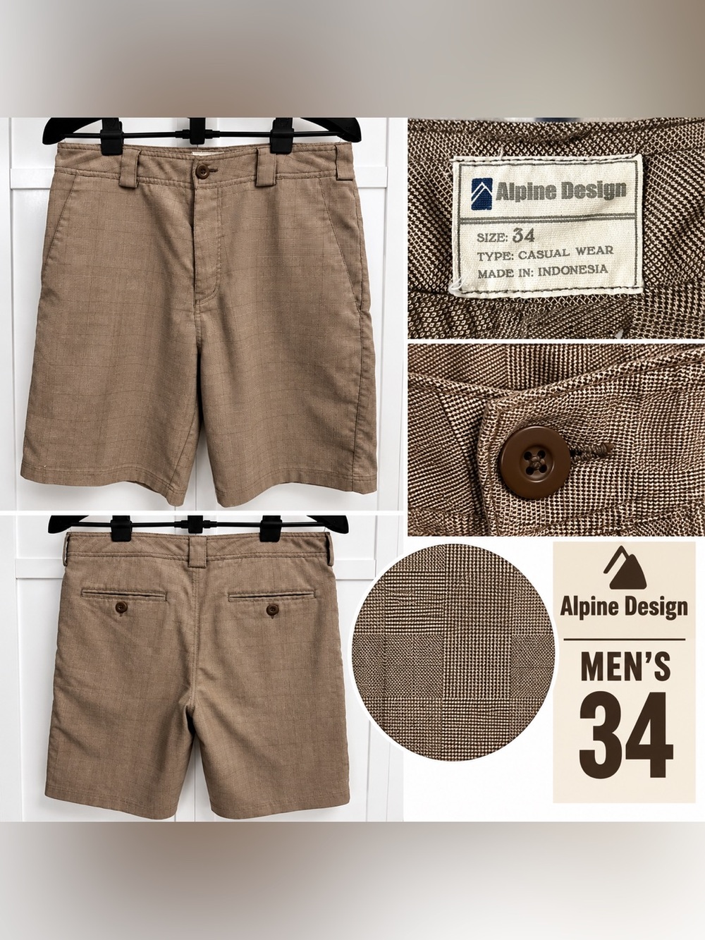 Alpine Design Men's Plaid Casual Wear Shorts